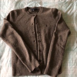 Gray merino wool cardigan